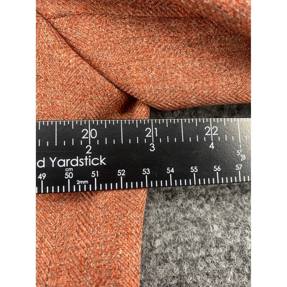 Le Suit Essentials Skirt Suit Set Women 18 Rust Orange Herringbone Blazer Ruffle